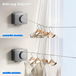MUSTORN Wall Dryer Retractable Clothesline For Indoor And Outdoor, Extendable Heavy Duty Stainless Steel Line, Wall - ShopVlot — thumbnail 2