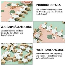 Sterren Wasknijpers - Houten Decoratieve Klemmen - Handwerk Clips - Klein Formaat - Kerst Decoratie - Perfect voor Bruiloften en Feestjes — thumbnail 2