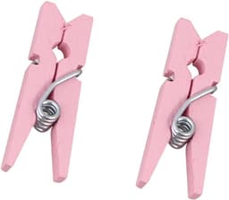 Houten Knijpers - Mini Clips Pinnen - Foto's Ophangen - Creatieve Decoratie - 2.5 cm - Roze — thumbnail 1