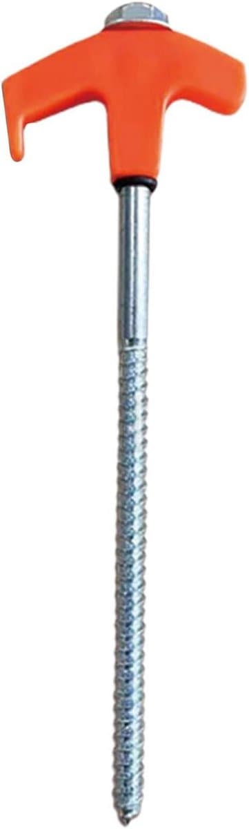 Grondanker Schroef - Tentharingen Stevig - Veilige Tentopbouw - In Donker Oplichtend - 20 cm Lengte - Oranje — afbeelding 1