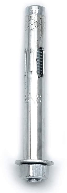 Hulsanker Zeskant - Betonanker M6 - Zware Bevestigingen - Voorgemonteerd Staal - 3/8" x 3" - Zilver — thumbnail 1