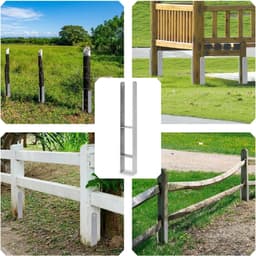 Paalanker - Grondanker H-anker - Houtconstructie Bouwen - Stabiele Verbinding - 10 stuks 600mm - Zwart — thumbnail 4