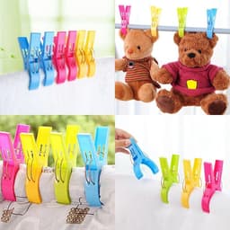 16 Stuks Grote Multicolor Kledingknijpers van Plastic, Winddichte Knijpers voor Handdoeken, Dekens en Wasgoed — thumbnail 5