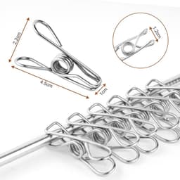 Dailygoody - Wasknijpers - Roestvrij staal - Sterke grip - 100 stuks - Waslijn en kledinghanger - Duurzaam en winddicht - Voor thuis en kantoor — thumbnail 3