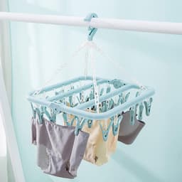 Winddichte Waslijn met Antislip Haken en Stalen Veertjes voor Kleding en Sokken, Ideaal voor de Wasruimte en Badkamer — thumbnail 2