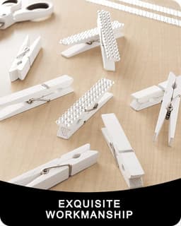 Wasknijpers Houten - Decoratieve Klemmen - Foto's Ophangen - Milieuvriendelijke Verf - 50 Stuks - Wit — thumbnail 5