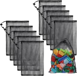 Set van 10 Nylon Mesh Tassen 20x30cm met Trekkoord - Ideaal voor Wasmachine, Sportuitrusting en Organisatie — thumbnail 1