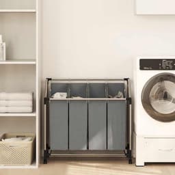 RUX® Wasmand 4 Vakken - Wasmand - Wassorteerder - Grijs - 20KG - 96cm x 40cm x 92cm — thumbnail 3