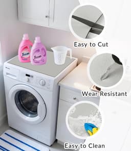 Wasmachine Mat - Onderlegger Apparaat - Apparaten Beschermen - Antislip Rubberen Zool - 60 x 60 cm - Lichtgrijs — thumbnail 3