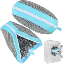 Dailygoods - Dailygoody - Schoenwaszak - Herbruikbare waszakken - Groot met ritssluiting - Grijs + Blauw - Wasmachine en droger - Perfect voor schoenen — thumbnail 1