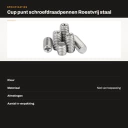 Dailygoods- Madenschroeven M2,5 x 2,5 mm - 100 Stuks - Roestvrij Staal - Pinschroeven - Bevestigingselementen - Schroefdraadpennen — thumbnail 4