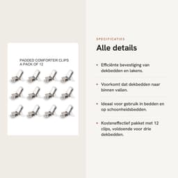 Dailygoods - Gewatteerde Troosterclips - Dekbedclips voor Dekenbevestiging - Witte Clips - Voorkomt Verschuiven - Ideaal voor Beddengoed - 12 Stuks — thumbnail 4