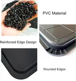 Druppelbak PVC - Afvoerpan waterbak - Vloeren beschermen - Versterkte hoekstructuur - 58.5x41.3x3cm - Zwart — thumbnail 3