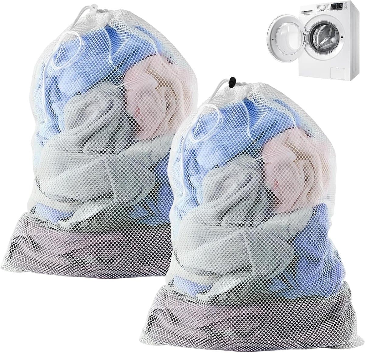 Grote Wasnetten voor de Wasmachine - 2 Stuks, Herbruikbaar, Ideaal voor Dekenhoezen, Truien en Kledingstukken, 70 x 90 cm — afbeelding 1
