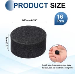 Speaker Isolatie Voetjes - Dempende Pads - Trillingen Dempen - Zelfklevend - 15mm x 8mm - Zwart — thumbnail 5