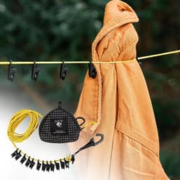 Draagbare Waslijn - Reis Waslijn - Kleding Drogen - Winddichte Clips - Tot 7 Meter - Zwart — thumbnail 2