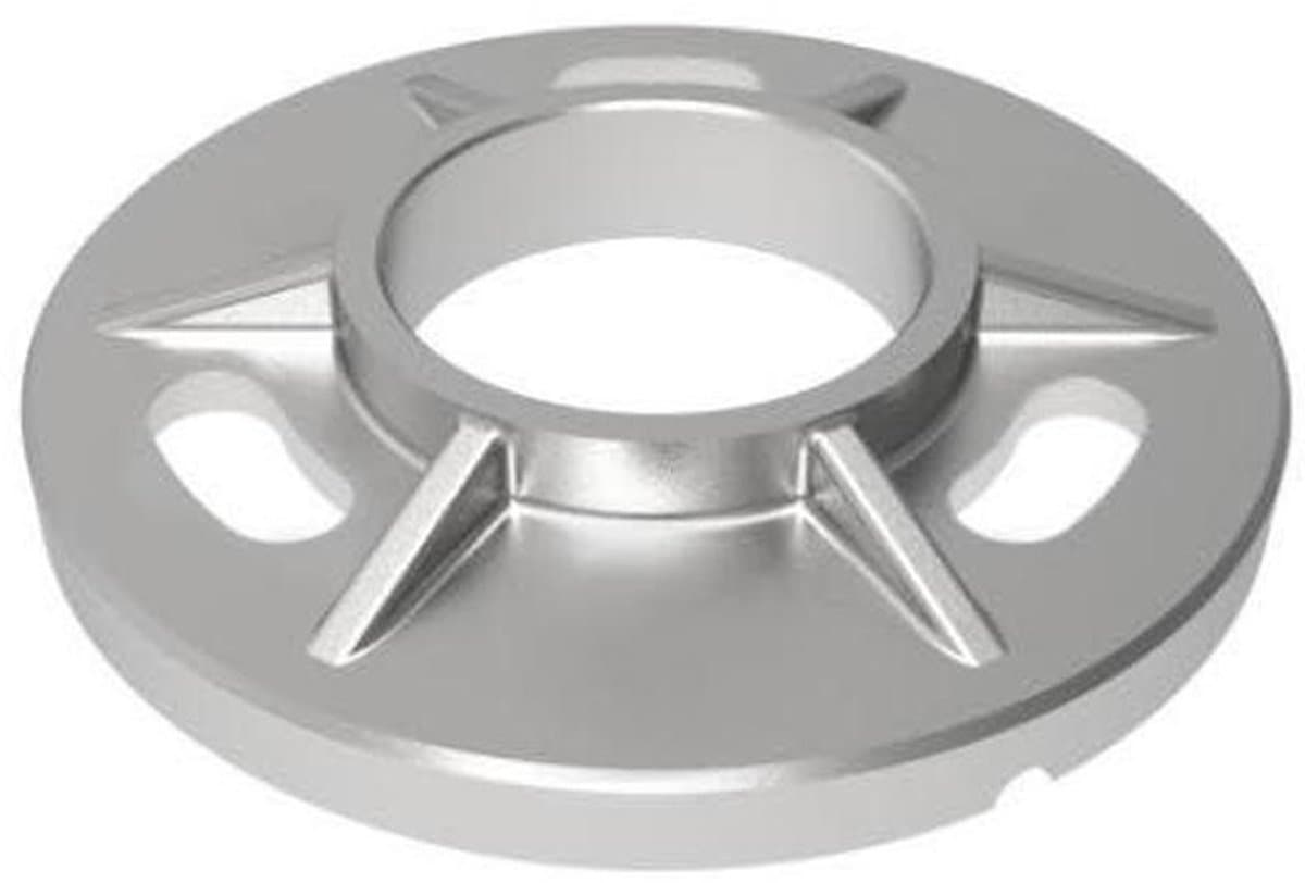 Grondflens Roestvrij Staal - Vloeranker Leuningpaal - Balustrade Bevestigen - V2A AISI 304 Materiaal - 424 mm Diameter - Zilver — afbeelding 1