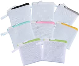 Allecto - Mini-wasmachine-tassen - Fijnmazige waszakken - Handig voor lingerie en sokken - Wit - Polyester opbergzakken - Geschikt voor reizen - 8 ... — thumbnail 1