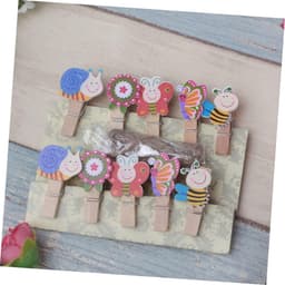 Houten Klemmen - Mini Clips - Foto's Ophangen - Dierenvorm Ontwerp - 50 Stuks - Diverse Kleuren — thumbnail 3