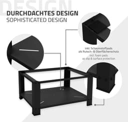 Wasmachine verhoger, Wasmachine Onderstel 63x54x32 cm met planchet in zwart ML design — thumbnail 2