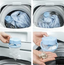 Wasmachine filter - haar filter voor wasmachine - Wasmachine reiniger - Wasmachine vuilreiniger - Wasmachine cleaner - Herbruikbaar - Wasfilter - Vuil verwijderen - Drijvend vangnet - Haarvanger - Haar vanger - Ontstopper - haar Vangnet — thumbnail 3