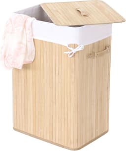 Wasmand MCW-C21, Wasbox Wasbox Wasbox, bamboe 61x43x32cm 70l ~ natuurlijke kleur — thumbnail 4