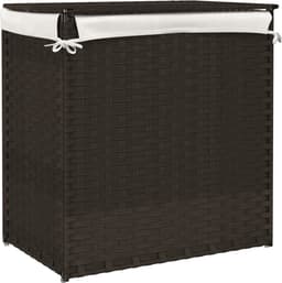 vidaXL - Wasmand - met - 2 - vakken - 53x35x57 - cm - poly - rattan - donkerbruin — thumbnail 5