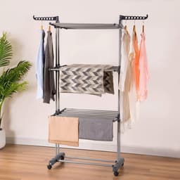 wasdroogrek met grote capaciteit opgewaardeerde versie, droogrek kleding, waslijn roestvrij staal, vouwen binnen en buiten — thumbnail 1