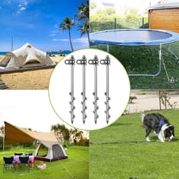 305 cm zware grondankers - set van 4 - eenvoudig in te schroeven - herbruikbaar - campingtenten - trampolines - schuurtjes - schommelsets — thumbnail 2