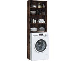Wasmachine ombouw - Kast - Opbouwmeubel - Verhoger - Wasmachine meubel - Opbergkast - Hout - Gerookt Eiken