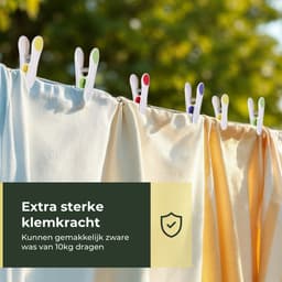 Gandria Wasknijpers 24 Stuks - Kunststof Wasknijpers - Set van 24 Plastic Knijpers - Wasrek Knijpers 10 Kg - 4 Kleuren — thumbnail 4
