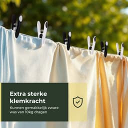 Gandria Wasknijpers 24 Stuks - Kunststof Wasknijpers - Set van 24 Plastic Knijpers - Wasrek Knijpers 10 Kg - Zwart/Wit en Wit/Zwart — thumbnail 4