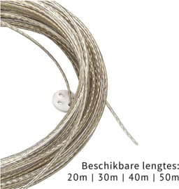 Waslijn 30 Meter Met Staalkern Voor Buiten – Extra Sterk En Scheurbestendig – Ideaal Voor Tuin, Balkon, Camping Of Kelder – Stabiele Waslijn Voor Binnen En Buiten — thumbnail 5