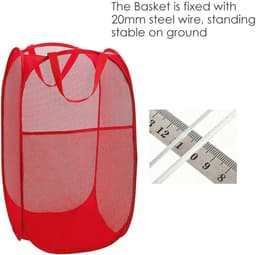 Opvouwbare wasmand set van 2 - Rood, 35 x 35 x 61 cm - Organizer voor vuile was en opberging — thumbnail 5