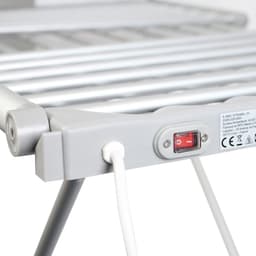 Wasdroger - Wasdrogerrek- Opvouwbare Elektrische Kledingdroger - Efficiënt en Ruimtebesparend - 18 stangen verwarmde badkamerdroger - 230 W - 145 cm - Aluminium zilver - Sneldrogend - Kleding - Beddengoed — thumbnail 2