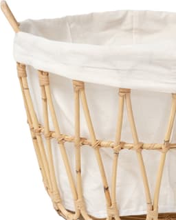 Rotan wasmand rond - organisch mand -opbergmand - in stapelbaar - 100% duurzaam katoen en rotan — thumbnail 4