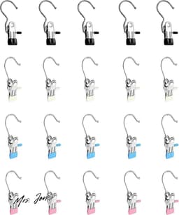 Mrs. Jones 20 stuks draagbare wasknijpers van metaal met haken tang voor sokken broeken schoenen handdoeken hoeden . — thumbnail 1