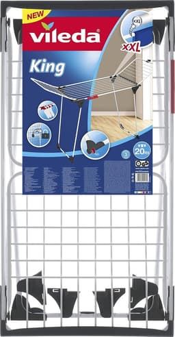 Staand droogrek van King - Grijs, 585 x 20 x 1085 cm met versterkte stalen constructie — thumbnail 2