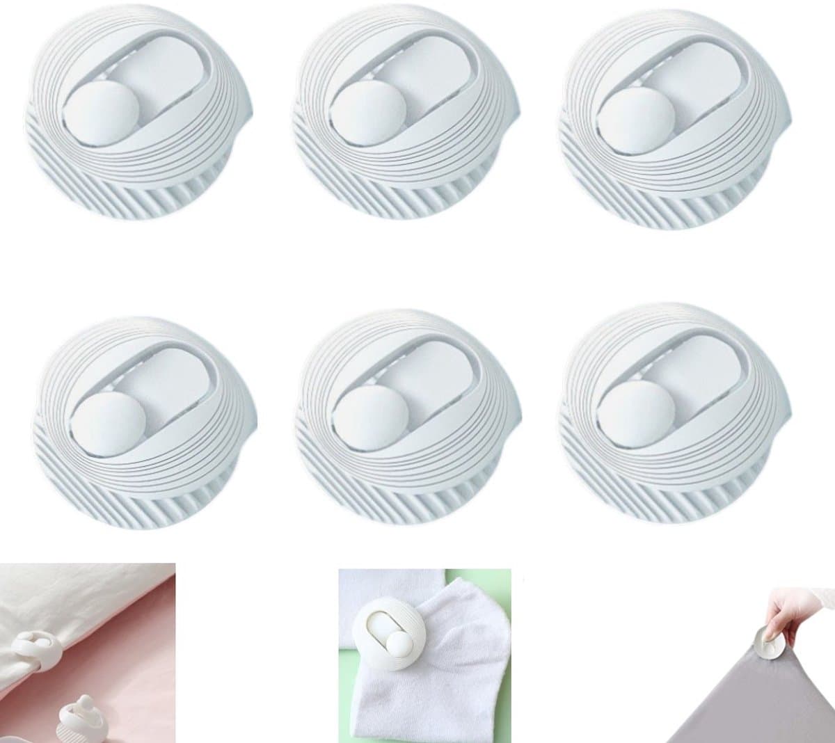 6 stuks Dekbedclips -Dekbedovertrek klemmen - Lakensclips Bedding Accessory - Dekbedovertrek clips Antislip lakensclips - Antislip plastic opbergclips - Stevig en duurzaam - Geschikt voor dekbedden - lakens - handdoeken en huishoudelijke artikelen. — afbeelding 1