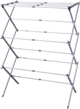 Excellent Houseware Wasrek/droogrek - wit - metaal - 75 x 40 x 104 cm - ophangen — thumbnail 1
