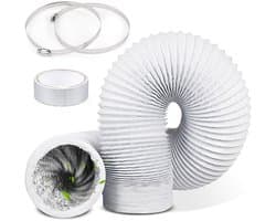 Flexibele aluminium afvoerslang Ø 150 mm - 3 meter lengte - PVC ventilatieslang voor airconditioning en wasdroger