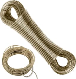 20 meter waslijn met stalen kern 3 mm - roestvrij en waterdicht tot 120 kg - voor buiten, tuin en kamperen — thumbnail 1