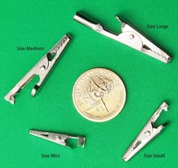 50 Stuks Mini Metalen Alligator Clips Batterij Testkabels Zilverkleurig — thumbnail 3