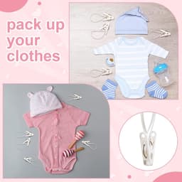 30 stuks Multifunctionele Wasknijpers Met Kunststof Touw – Wit – Ideaal voor Babykleding, Broek, Sokken, Mutsen, Handdoeken & Schoenen — thumbnail 4