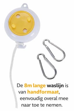 HEM Uittrekbare Waslijn 8 Meter – Oprolbaar & Draagbaar – Met 6 Klemmen – Camping & Reizen – Caming Waslijn — thumbnail 4