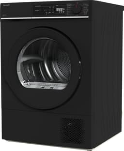 Sharp KDNA8S6BCBE - warmtepomp droger - 8 kg - energie label C - 15 programma's - LED trommelverlichting - links en rechts draaiend - mat zwart — thumbnail 3