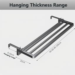 Wasrek radiator - Droogrek kleding - Snel drogen - Verstelbare hangers - 25 cm breed - Zwart — thumbnail 2