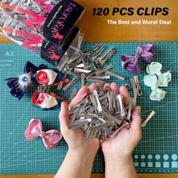 150 Stuks Krokodillenklemmen 4,5 cm voor Haarstrikken en Knutselen - Metalen Boeghaarklemmen — thumbnail 5