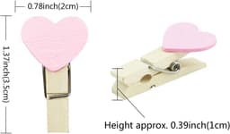 Houten Wasknijpers - Hart Clips - Foto's Ophangen - Decoratief Ontwerp - 20 Stuks - Roze — thumbnail 3