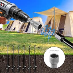 4 stuks 46 cm grondankers voor zware omstandigheden bij harde wind - grondpennen met schroefbevestiging voor stacaravans, schommels, tenten, carports en tuinhuisjes — thumbnail 2